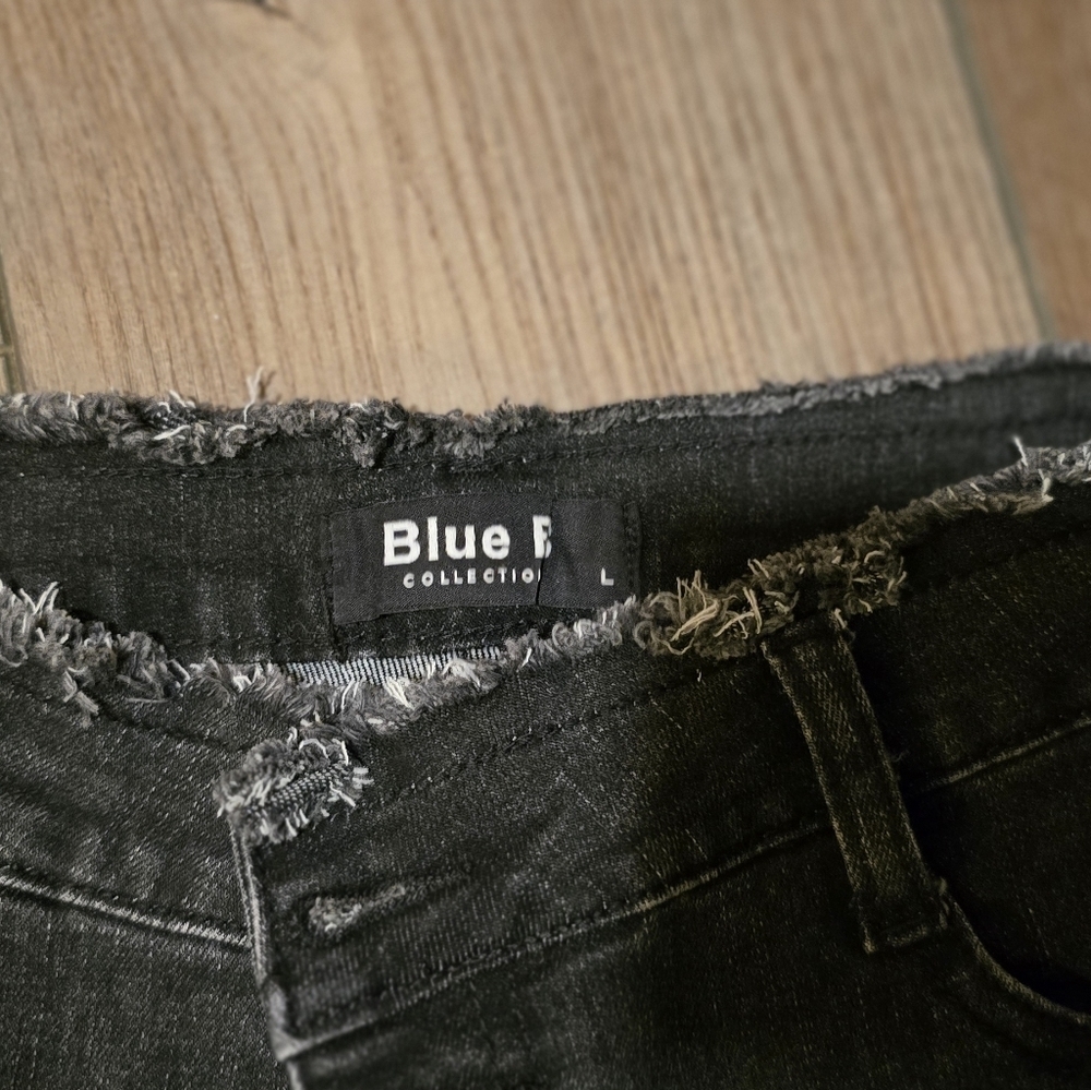 Blue B Collection Women's Black Beaded Fringe High-Waist Flared Jeans Size L - Picture 9 of 12
